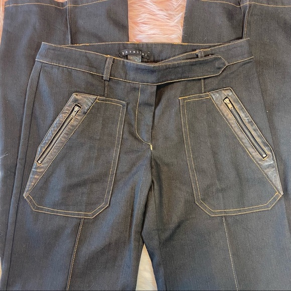 Parallel Straight Leather Zipper Detail Anthropologie Jeans NWOT Size 6 - Picture 5 of 5